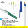DŁUGOPIS, kod produktu: AXP V 1584, niska cena! Długopis z białym trzonem i kolorową zatyczką. 6 wersji kolorystycznych produktu do wyboru. Wykonany z plastiku. Wymiar produktu: 14,6cm x średnica 0,8cm. Na produkcie wykonujemy dowolny nadruk reklamowy w polu około 5x40mm. Cena orientacyjna bez kosztów nadruku: 0,42zł/szt netto. Zapraszamy! www.molai.pl #molaireklama