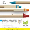 DŁUGOPIS EKOLOGICZNY, kod produktu: AXP V 1194. Długopis ekologiczny. Długopis z drewnianym klipem. Korpus wykonany z kartonu. Rozmiar: 13,8cm x średnica 1cm. Długopis dostępny w sześciu wersjach kolorystycznych do wyboru: pomarańczowy (07), czerwony (05), zielony (06), fioletowy (13), czarny (03) i błękitny (11). Na produkcie wykonujemy dowolny nadruk reklamowy w polu około 6x50mm. Cena orientacyjna bez kosztów nadruku: 1,21zł/szt netto. Zapraszamy! www.molai.pl #molaireklama
