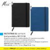 NOTATNIK A5 (SOFTNOTE), kod produktu: MO 9108. Elegancki notatnik A5 z miękką okładką z PU oprawiony w pudełko. 160 stron w linie z papieru z recyklingu (80 arkuszy). Rozszerzana kieszeń wewnętrzna z tyłu. Uchwyt na długopis na grzbiecie (długopis nie dołączony do notesu). Materiał główny: papier. Rozmiar: 21 x 15,5 x 1,2 cm. Waga 50 szt: 15 kg. Dostępny w 2 wersjach kolorystycznych. Na produkcie wykonujemy dowolne znakowanie reklamowe (w polu około 90x130mm). Cena orientacyjna bez kosztów nadruku: 37,38zł/szt. netto. Zapraszamy! www.molai.pl #molaireklama